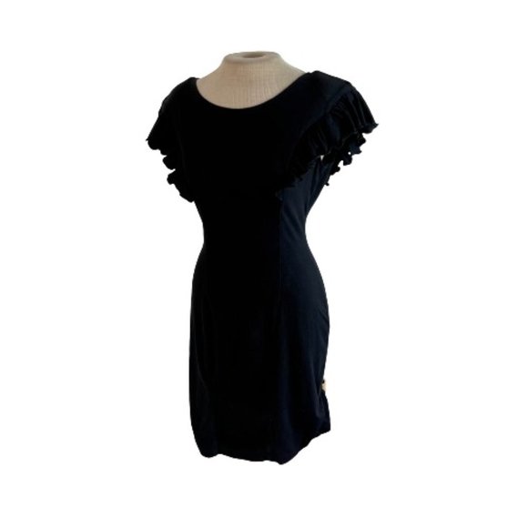Champagne West Dresses & Skirts - Vintage Champagne West Knit Bodycon Dress Low Back